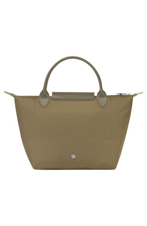 Longchamp Small Le Pliage Green Recycled Canvas Top Handle Bag In Artichoke