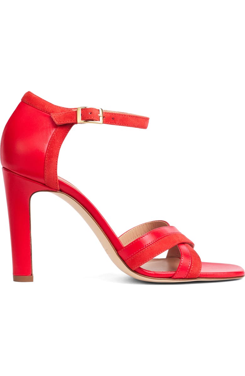 LK Bennett Lennon Colorblock Ankle Strap Sandal, Alternate, color, Red