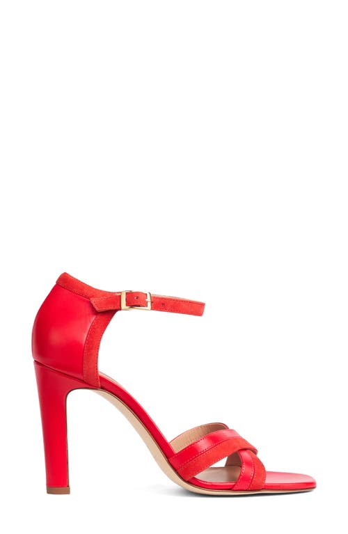 Lk Bennett Lennon Colorblock Ankle Strap Sandal In Red