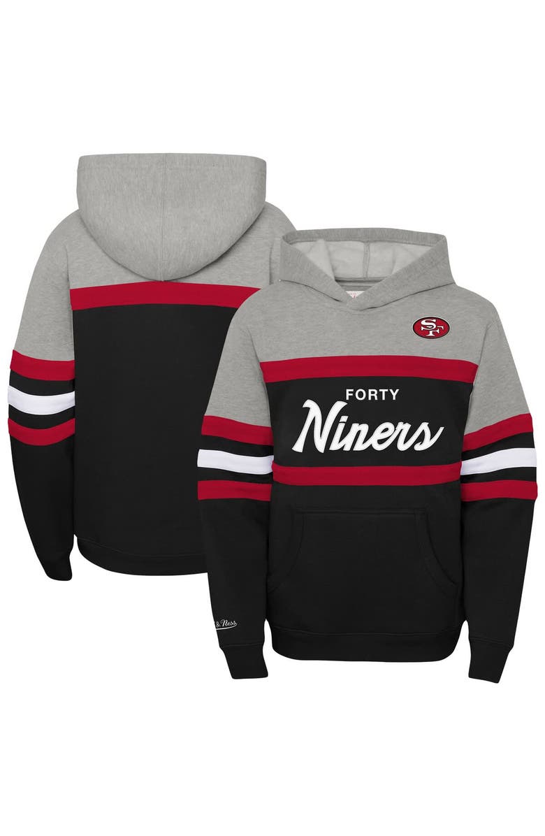 Mitchell & Ness Youth Mitchell & Ness Black San Francisco 49ers Throwback Head Coach Pullover Hoodie, Main, color, Black