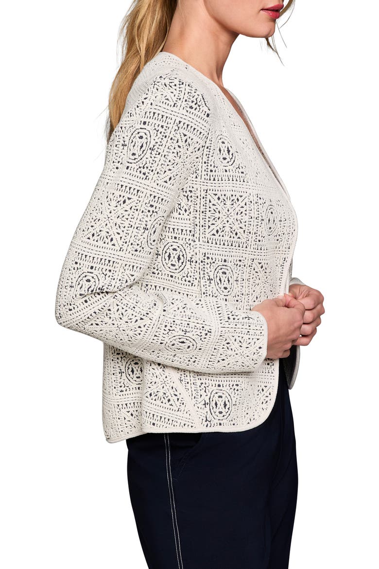Tapestry Knit Jacket, Alternate, color, CREAM MULTI