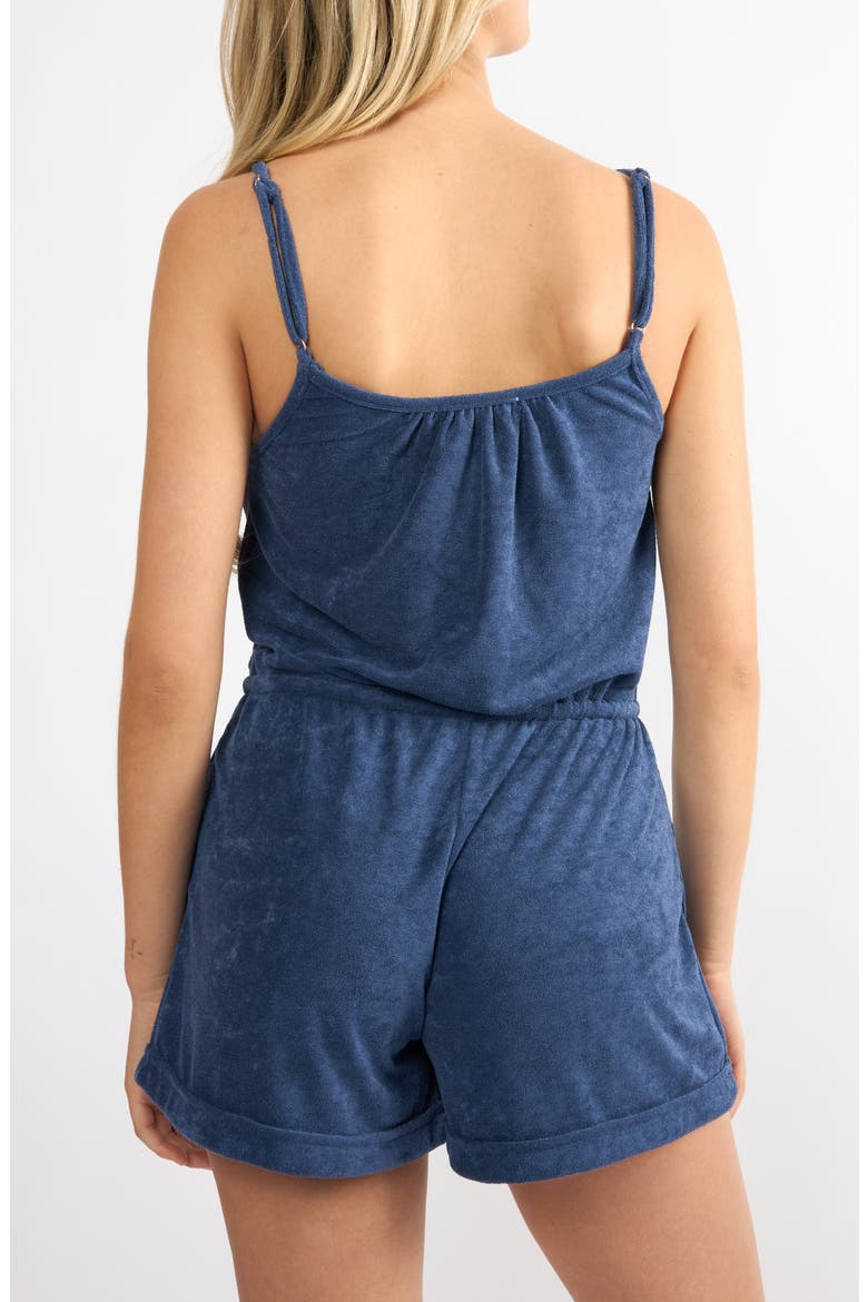 The Coastal Terry Cloth Cover-Up Shirtdress, Alternate, color, NAVY