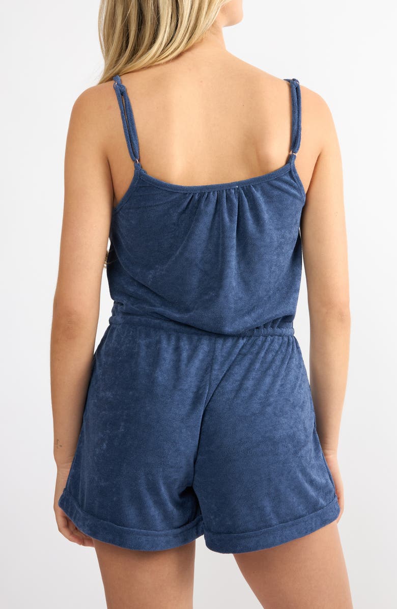 Viens Avec Moi The Coastal Terry Cloth Cover-Up Shirtdress, Alternate, color, Navy