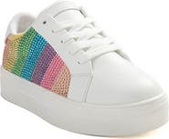 Kurt Geiger London Kids' Mini Lane Stripe Crystal Sneaker
