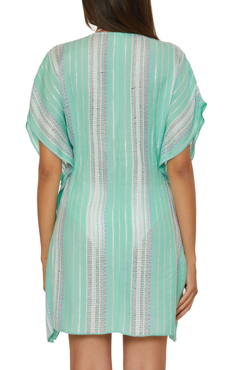 Becca Radiance Woven Cover-Up Tunic, Alternate, color, Aqua Sea/ Bellflower