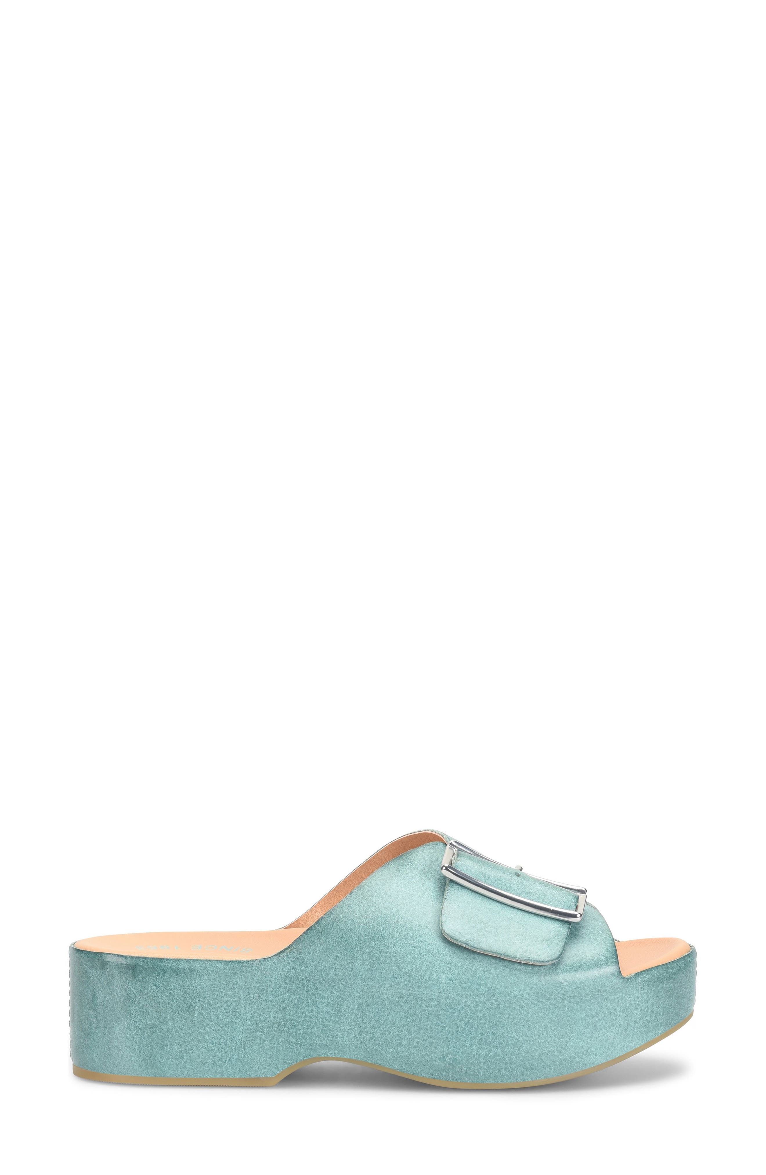 Kork-Ease<sup>®</sup> York Platform Slide Sandal, Alternate, color, Teal Leather