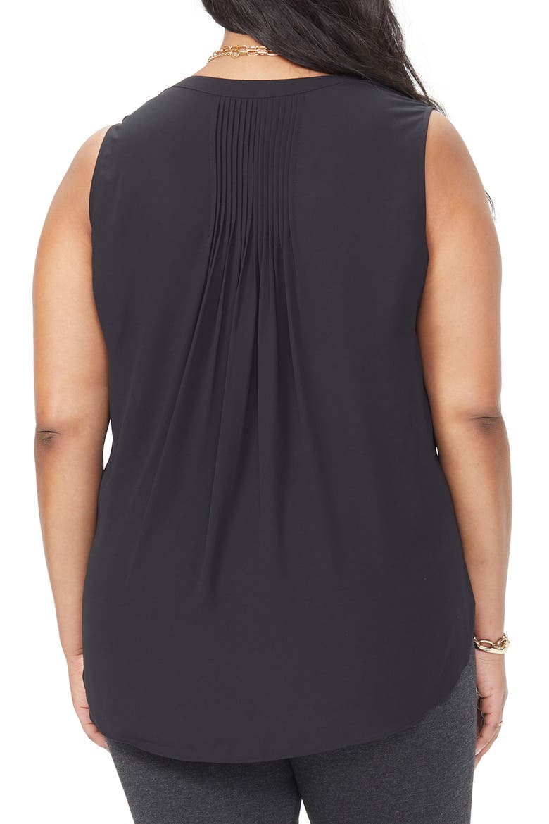 Print Sleeveless Pleat Back Top, Alternate, color, BLACK
