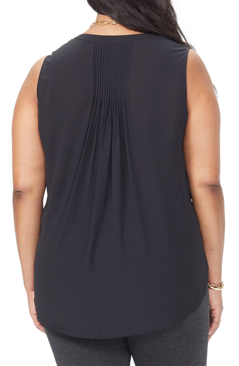 NYDJ Print Sleeveless Pleat Back Top, Alternate, color, Black