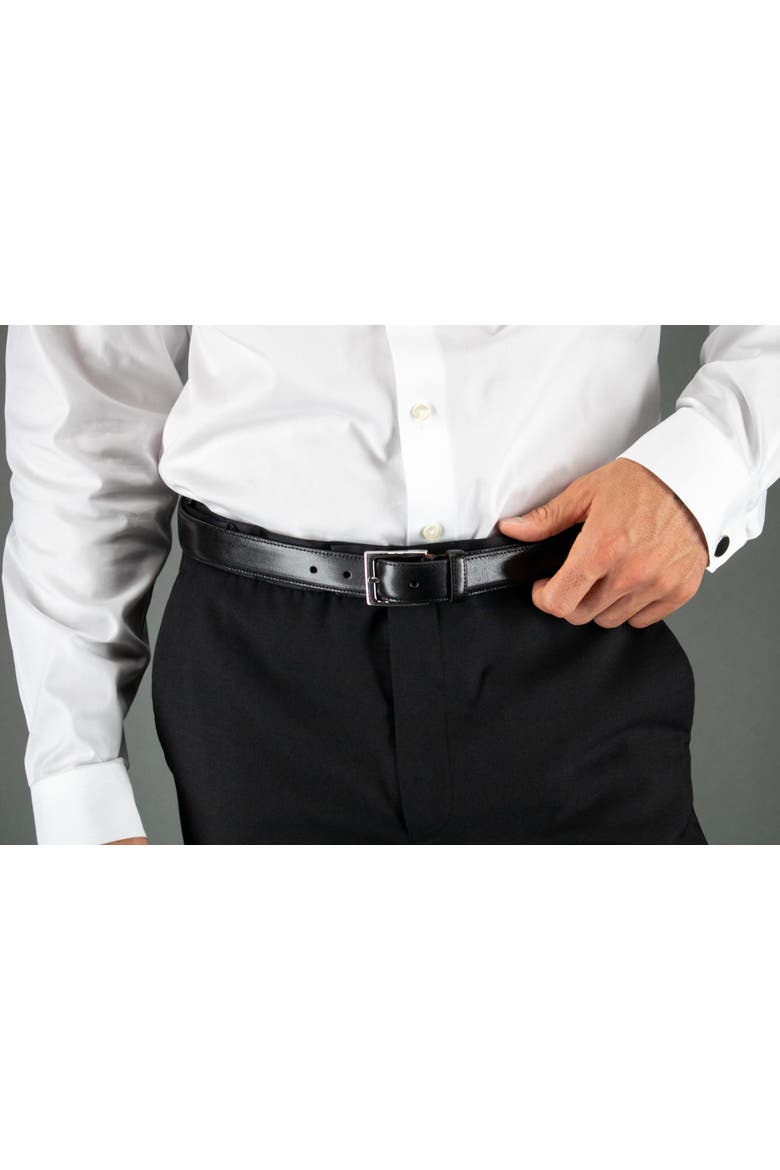 Classic 30mm Cortina Leather Belt, Alternate, color, Black with Silver Buckle