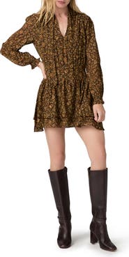 PAIGE Nantes Metallic Silk Chiffon Minidress