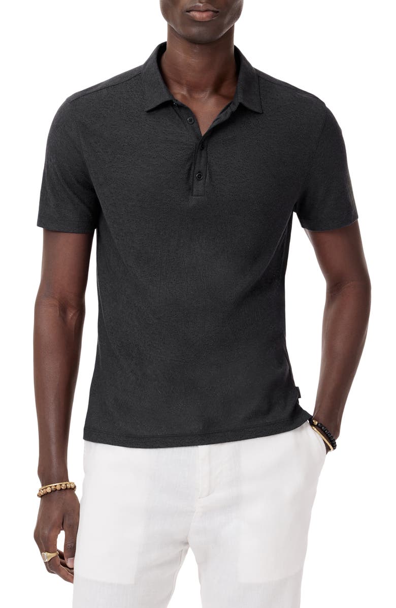 John Varvatos Alvaro Perforated Polo, Alternate, color, Black
