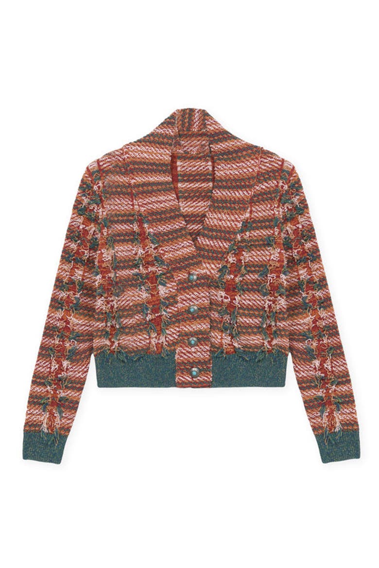 Navajo Knit Cardigan, Main, color, Red