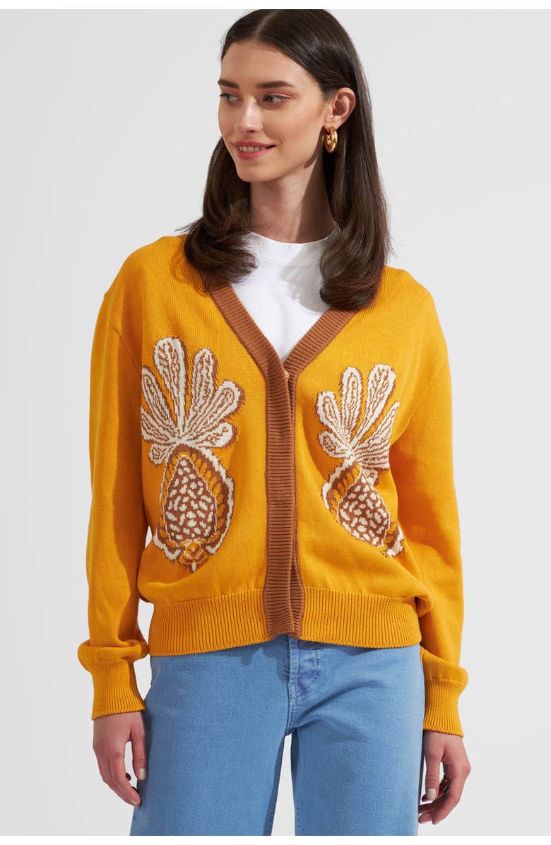 La DoubleJ Pineapple Cardigan Ivory, Main, color,