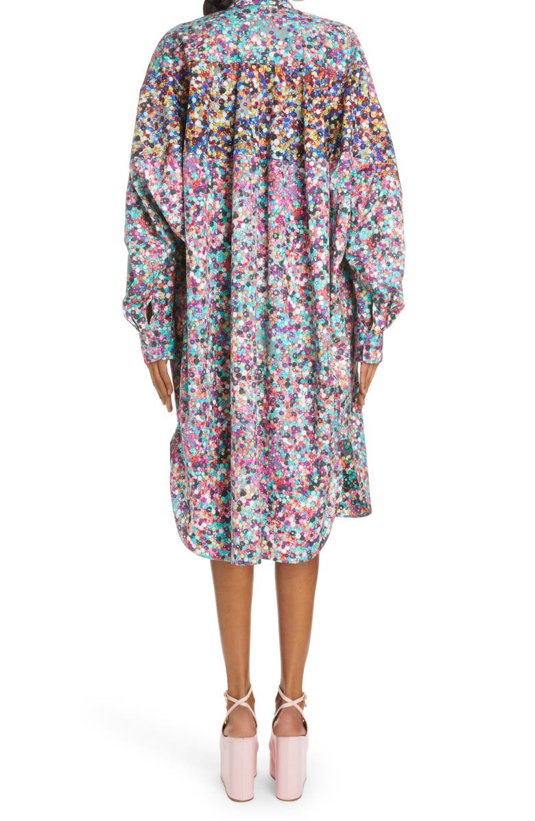 Dries Van Noten Domano Bead Print Long Sleeve Shirtdress, Alternate, color, 