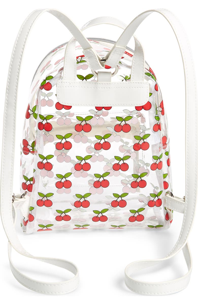 BP. Transparent Cherry Print Mini Convertible Backpack, Alternate, color,