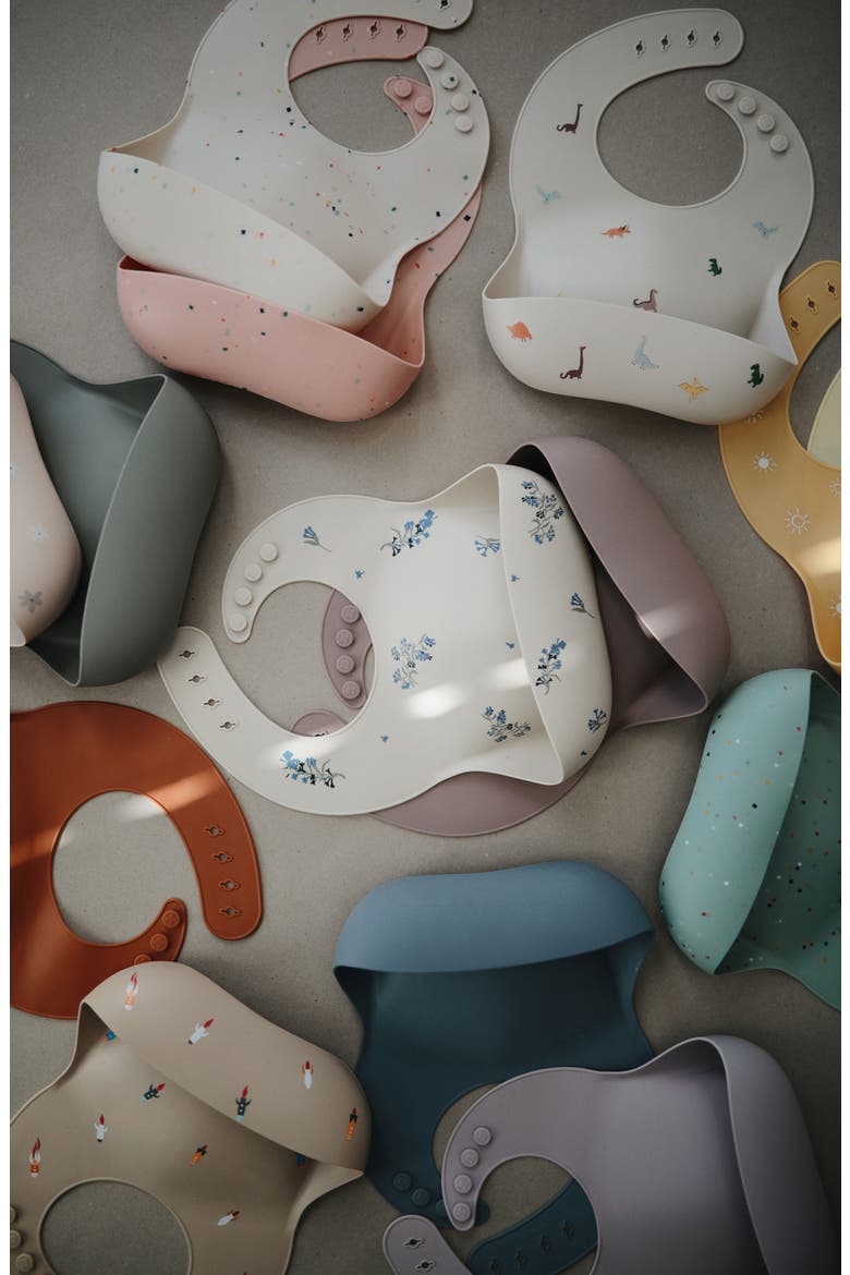 Confetti Silicone Bib, Alternate, color, CAMBRIDGE GREEN