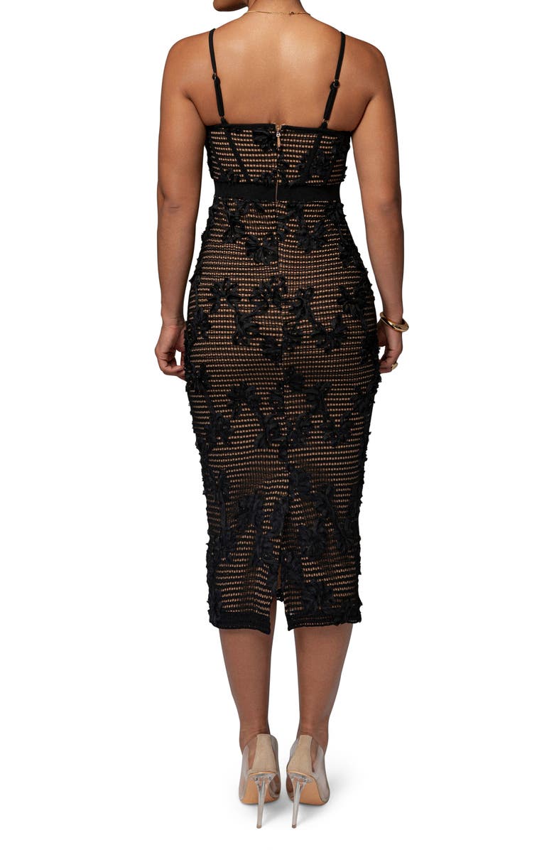 JLUXLABEL Angelic Crochet Lace Midi Cocktail Dress, Alternate, color,