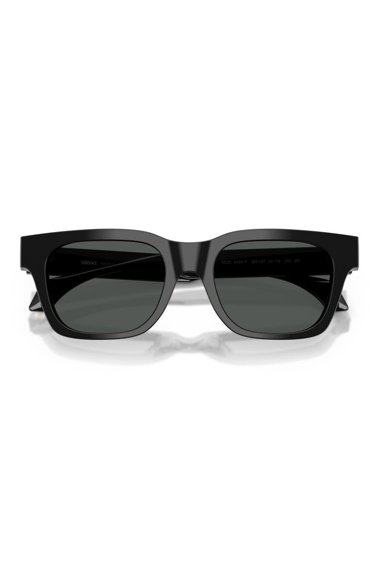 52mm Square Sunglasses, Alternate, color, BLACK/ DARK GREY