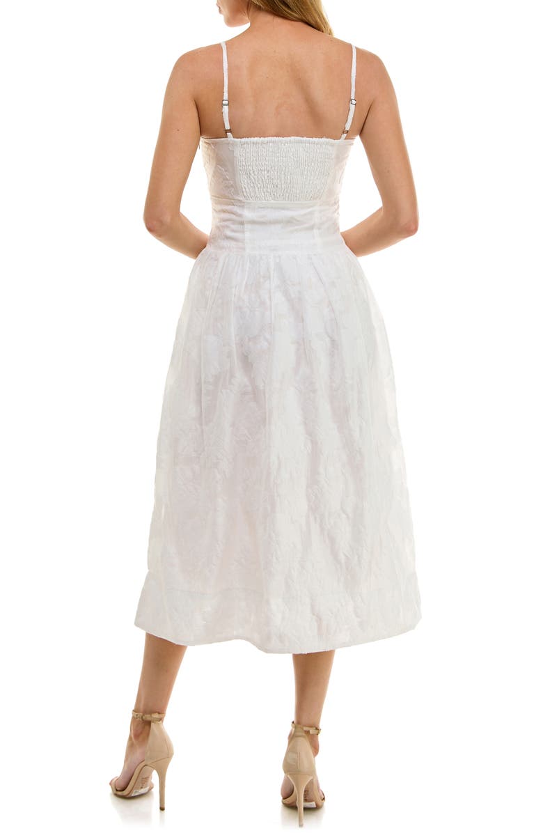 Socialite Jacquard Midi Sundress, Alternate, color, White