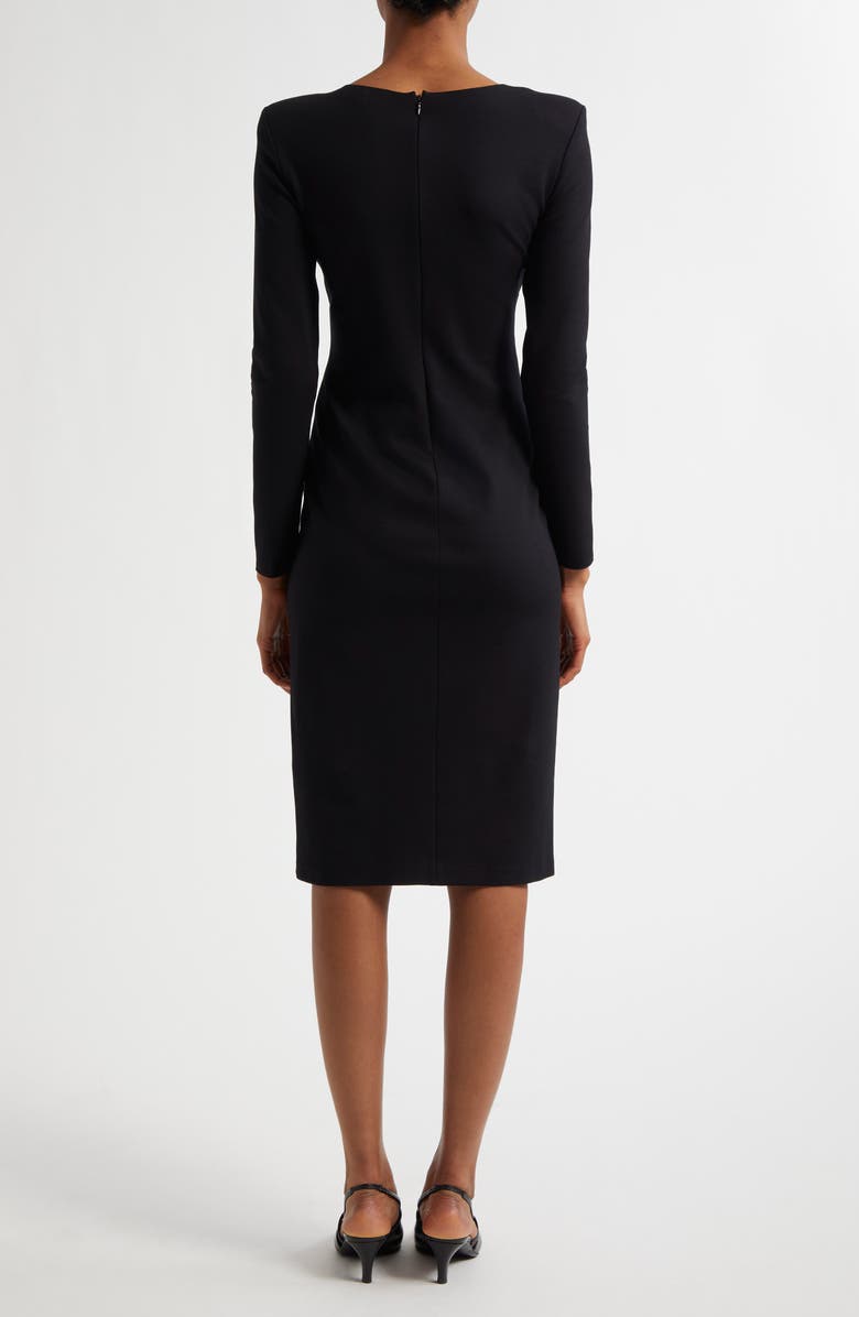 Emporio Armani Long Sleeve Pleated Jersey Dress, Alternate, color,