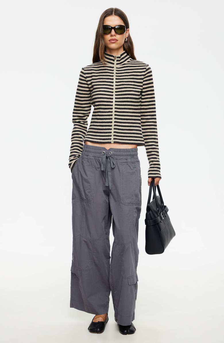 LIONESS Apex Knit Jacket, Alternate, color, Slate Stripe