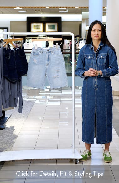 Nola High Waist Deconstructed Cutoff Bermuda Shorts