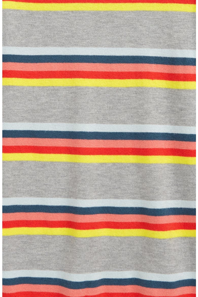Kids' Patterned Fitted Sweater, Alternate, color, GREY HEATHER RAINBOW STRIPE