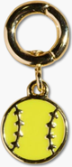 Nickel & Suede Softball Charm