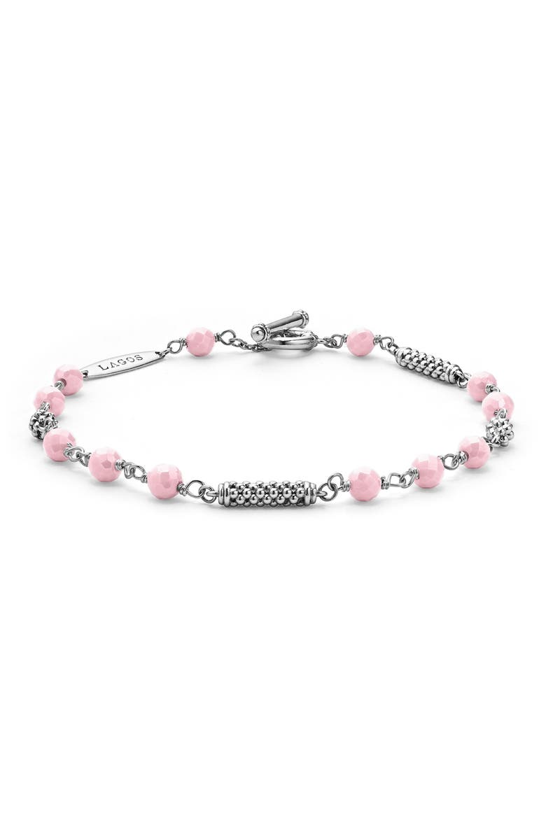 Caviar Icon Pink Ceramic Bead Toggle Bracelet (Nordstrom Exclusive), Main, color, PINK