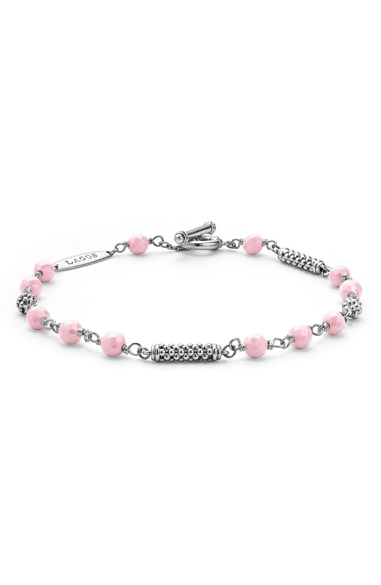 LAGOS Caviar Icon Pink Ceramic Bead Toggle Bracelet, Main, color, Pink