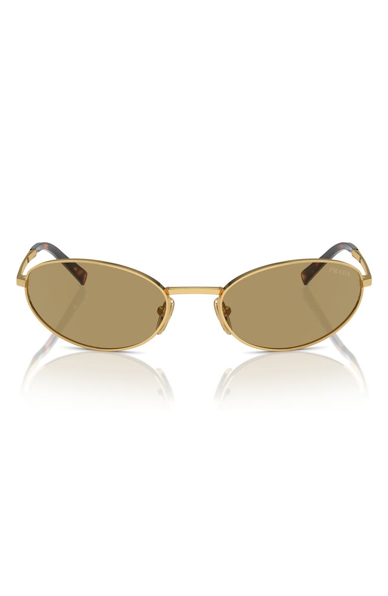 Prada 59mm Oval Sunglasses, Alternate, color, Gold