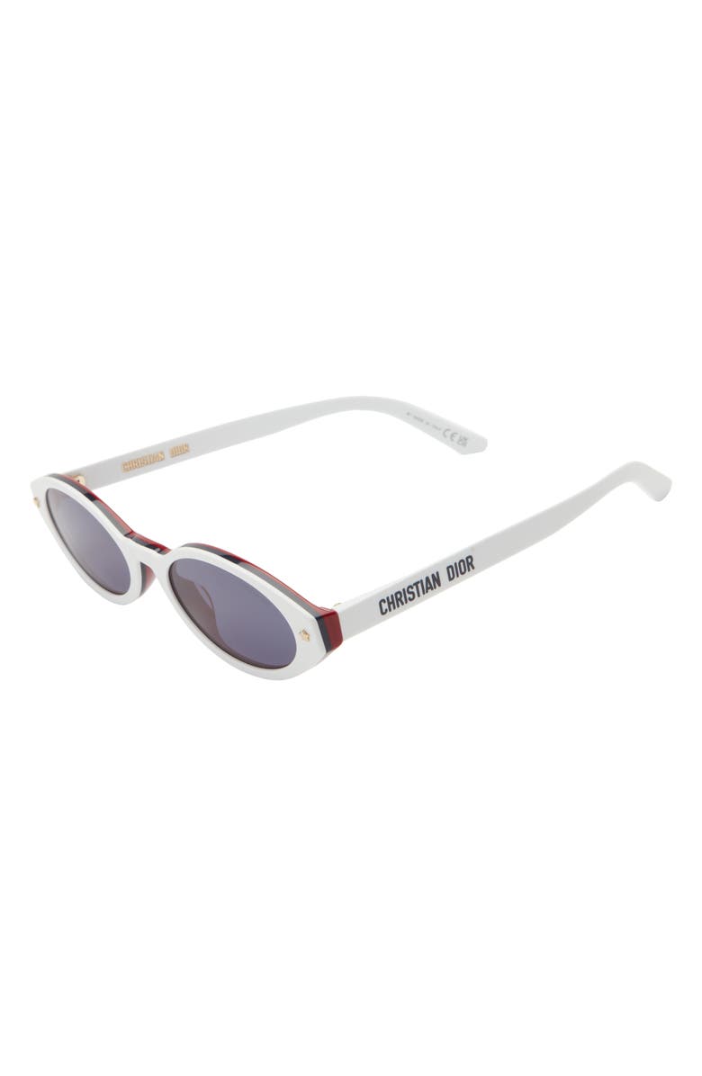 DIOR 'DiorPacific R1I 52mm Oval Sunglasses, Alternate, color, White/ Other / Blue