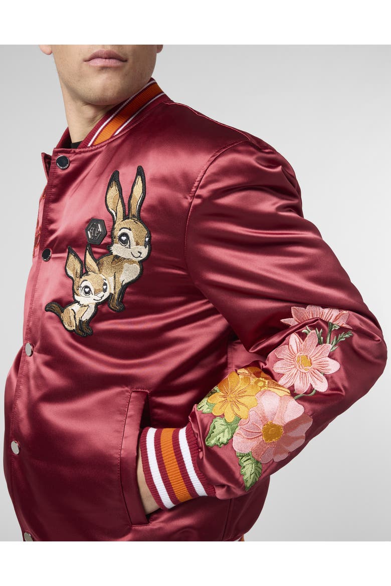 Satin Bomber Fairy Deluxe Men, Alternate, color, Bordeaux