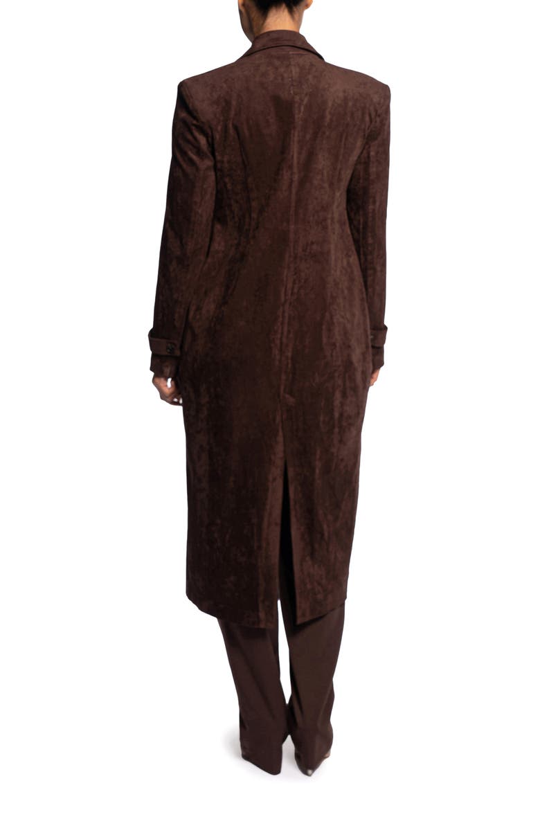 JLUXLABEL Double Breasted Faux Suede Coat, Alternate, color, 