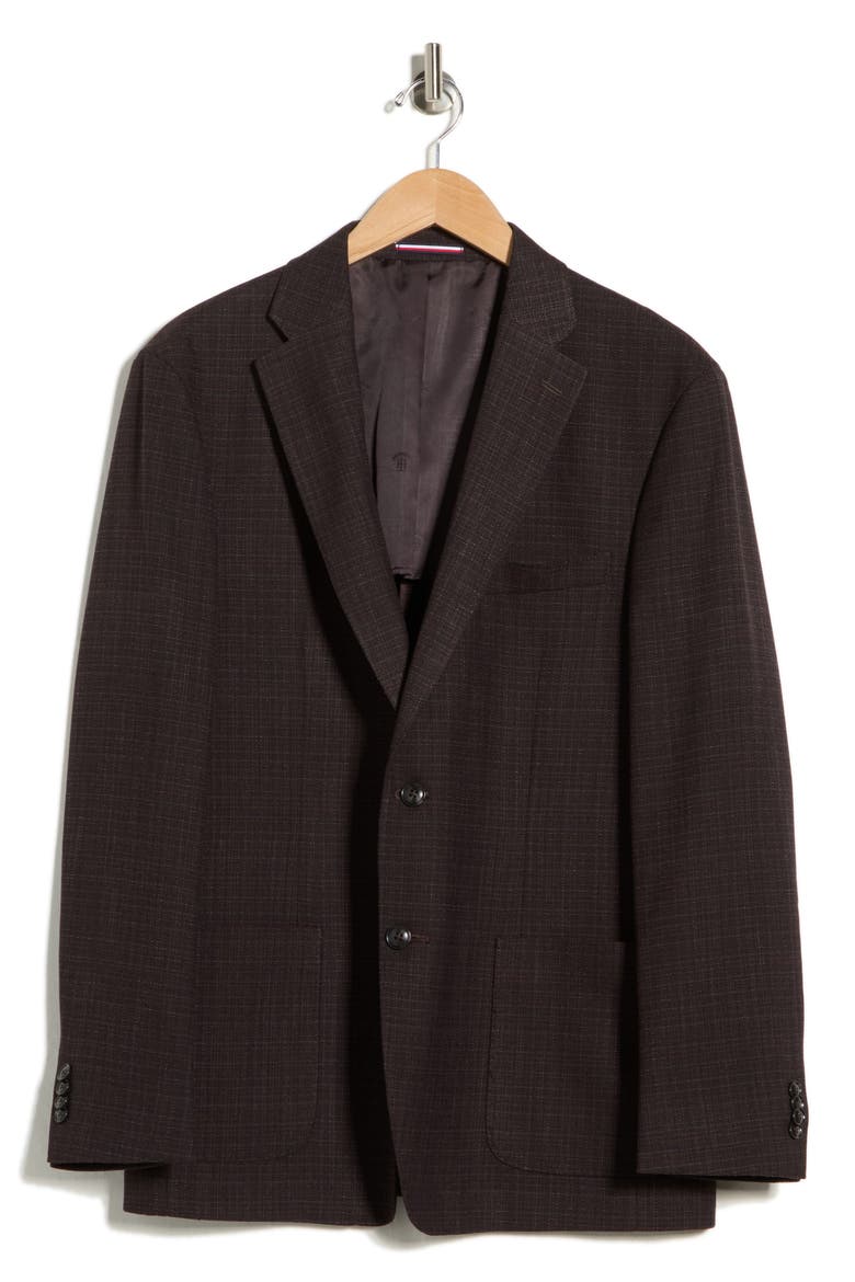 Textured Two-Button Sport Coat, Alternate, color, BURGUNDY/ NAVY