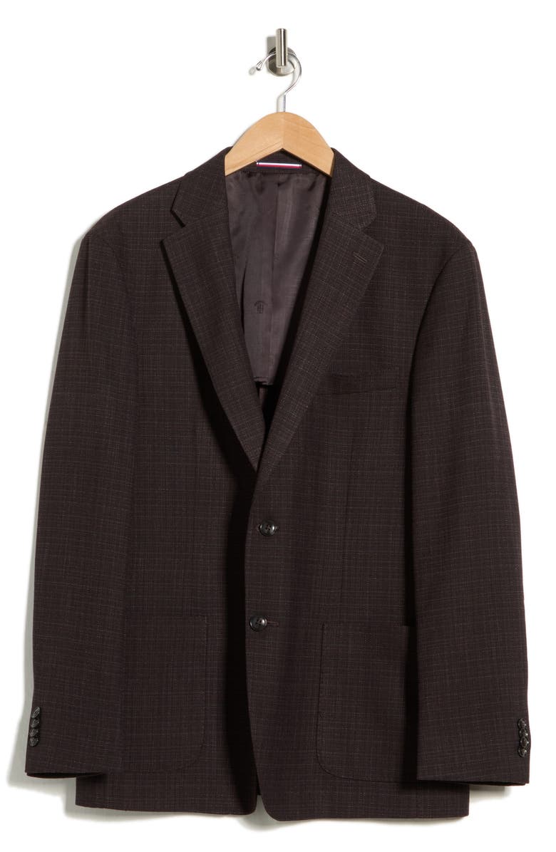 Tommy Hilfiger Textured Two-Button Sport Coat, Alternate, color, Burgundy/ Navy