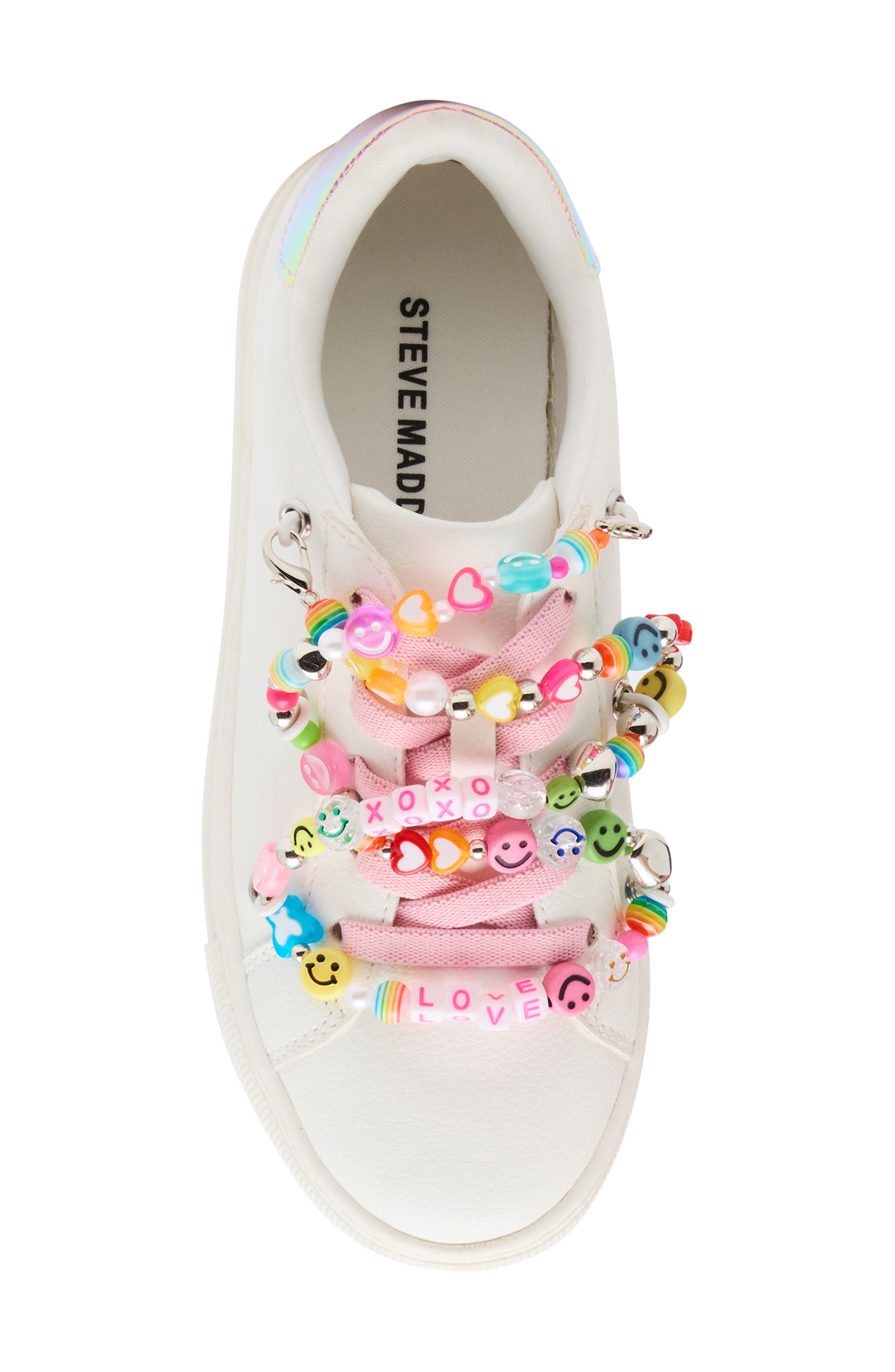 Kids' Jhushed Sneaker, Alternate, color, WHITE