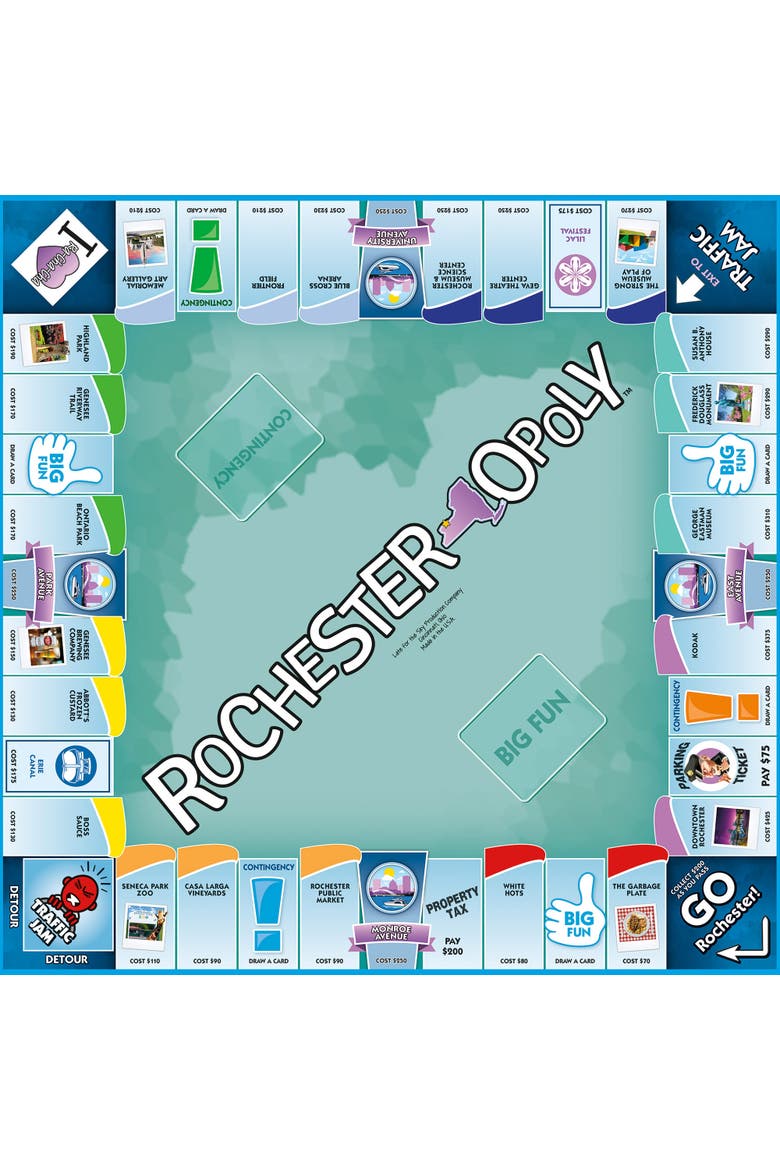 Rochesteropoly Monopoly Board Game, Alternate, color, Multicolored