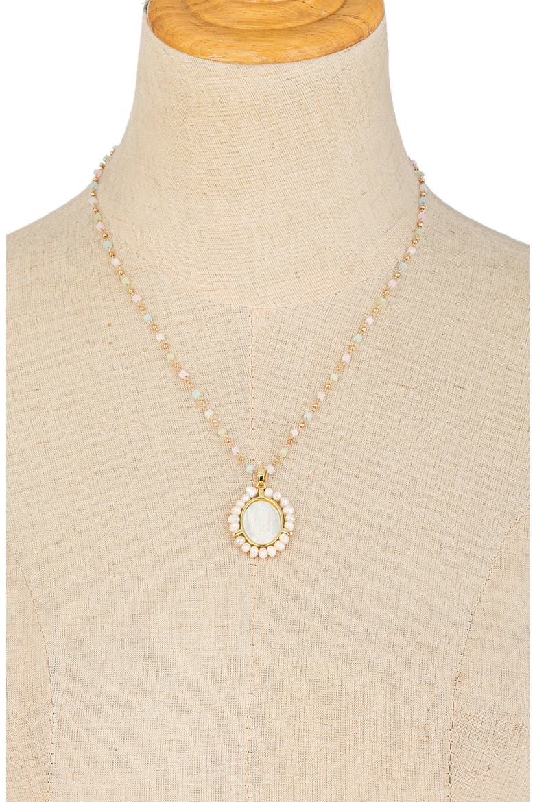The Luxe Collection Virgin Mary Shell Pendant Necklace, Alternate, color, GOLD