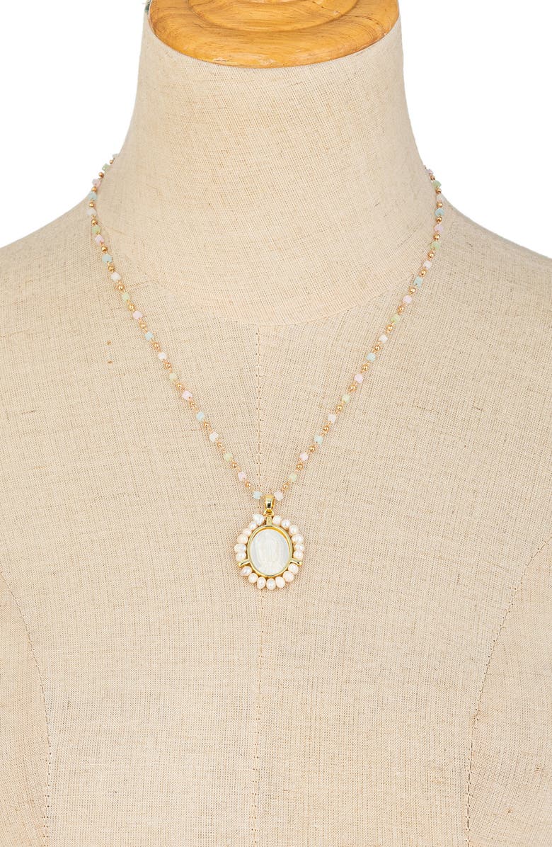 EYE CANDY LOS ANGELES The Luxe Collection Virgin Mary Shell Pendant Necklace, Alternate, color, Gold