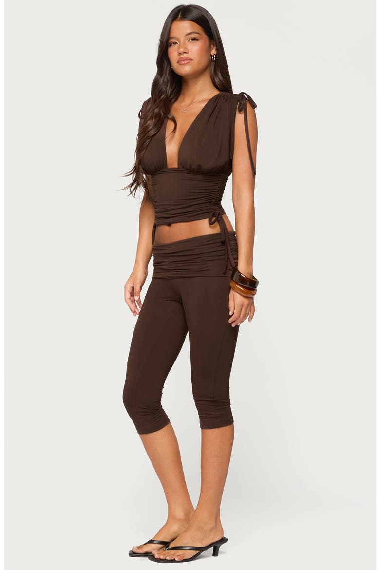 Bardi Ruched Drawstring Tank, Alternate, color, BROWN