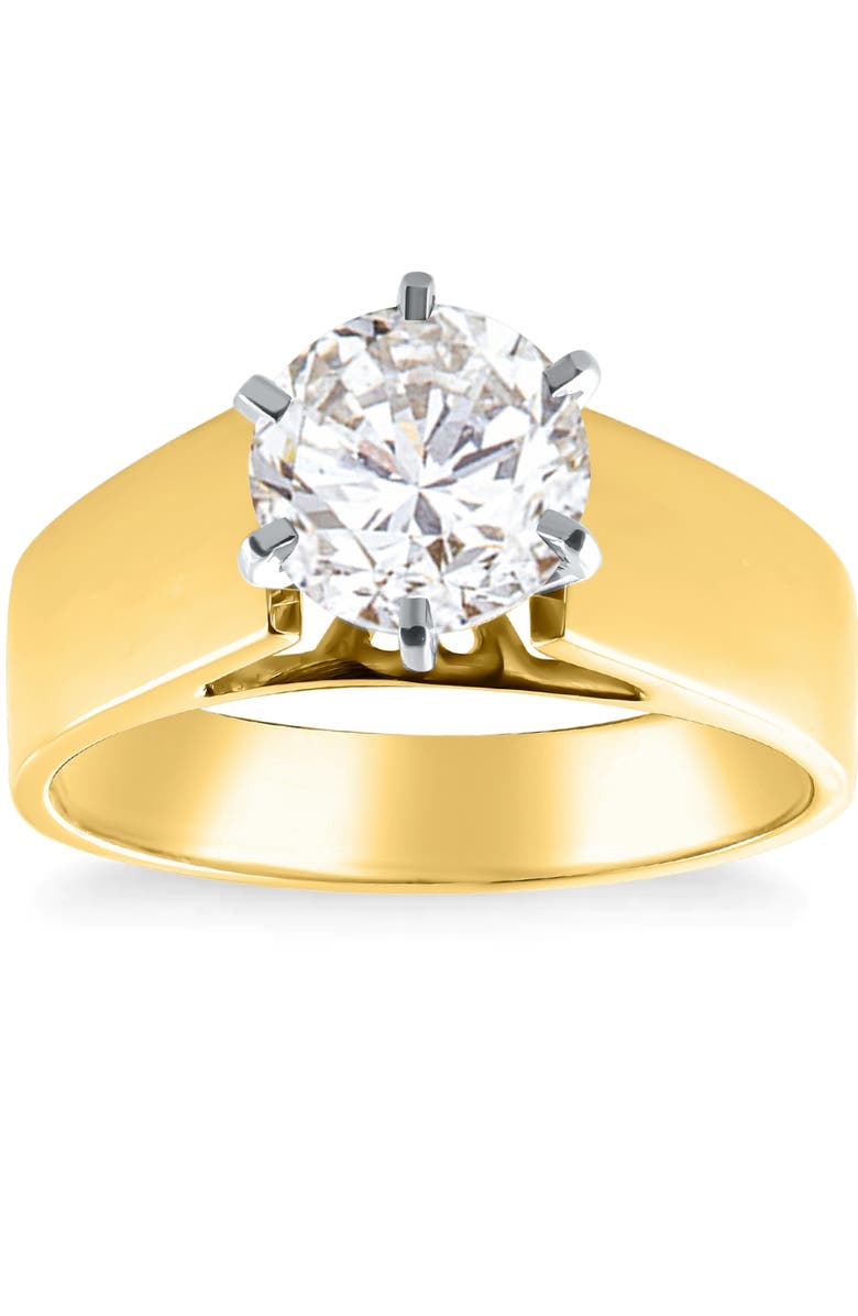 Bliss Diamond Certified 2Ct Round Diamond Solitaire Engagement Ring 14k Gold Lab Grown, Alternate, color, 14K Yellow Gold