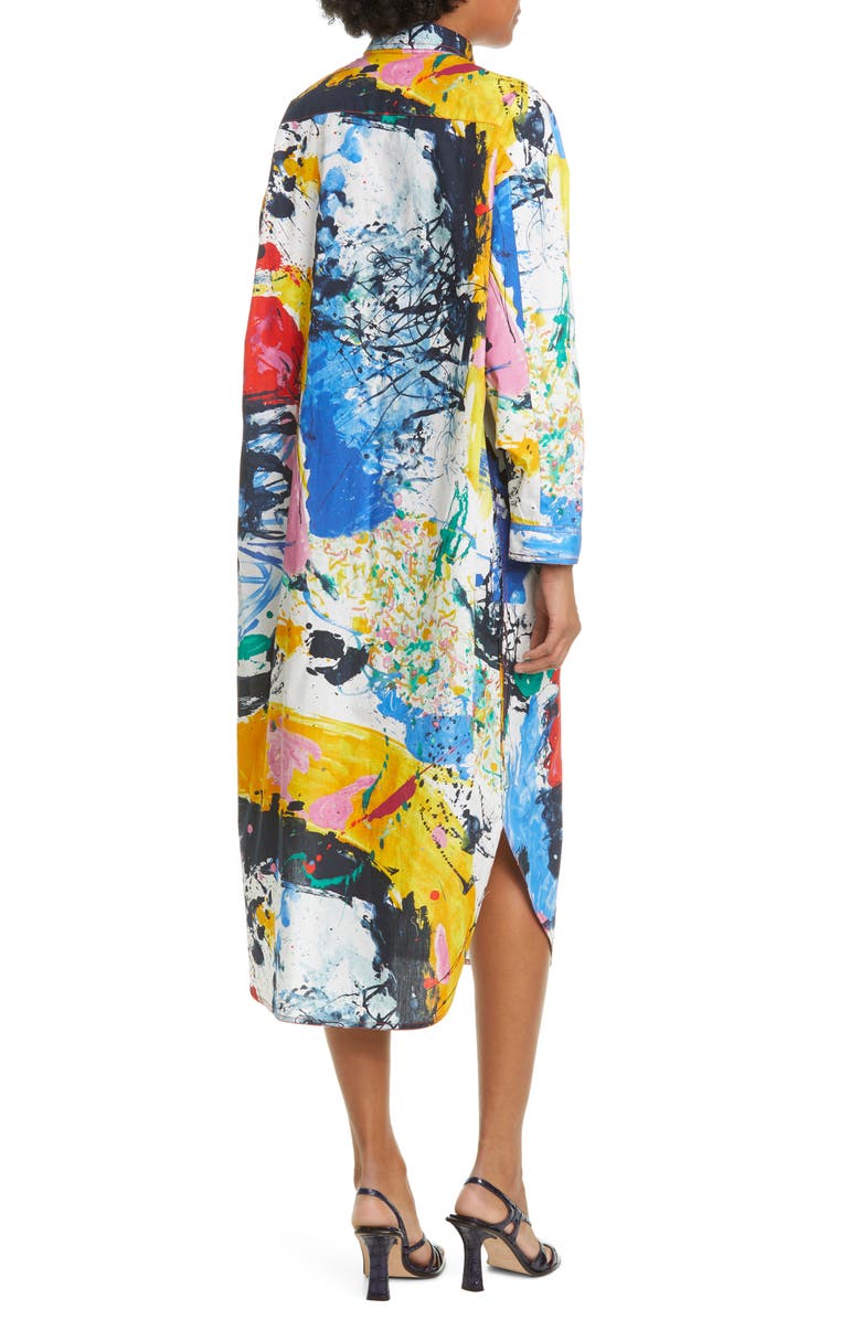 Sies Marjan Paint Print Long Sleeve Midi Dress, Alternate, color,