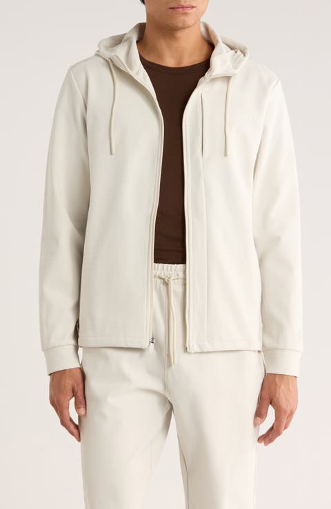 Micro Texture Full Zip Hoodie