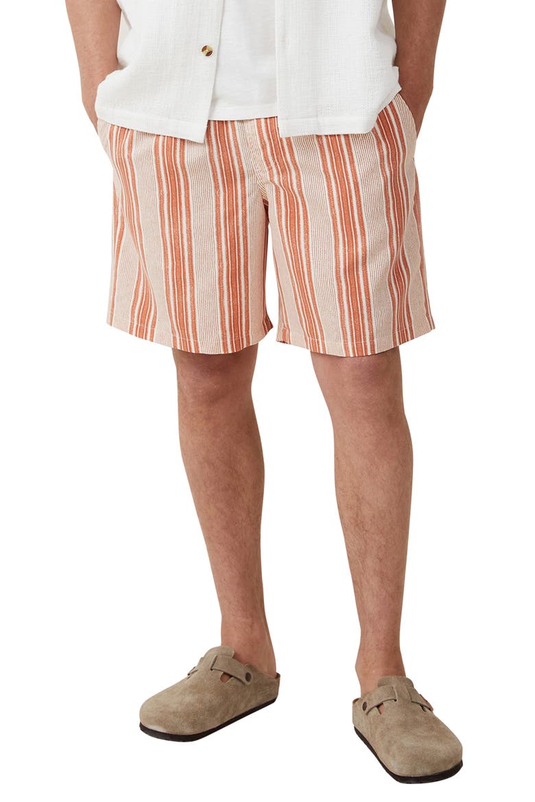 Kahuna Stripe Shorts, Main, color, CLAY VERTICAL