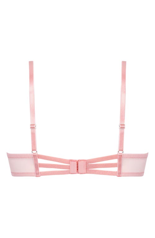Shop Hunkemoller Hunkemöller Beau Up Embroidered Underwire Bra In Silver Pink