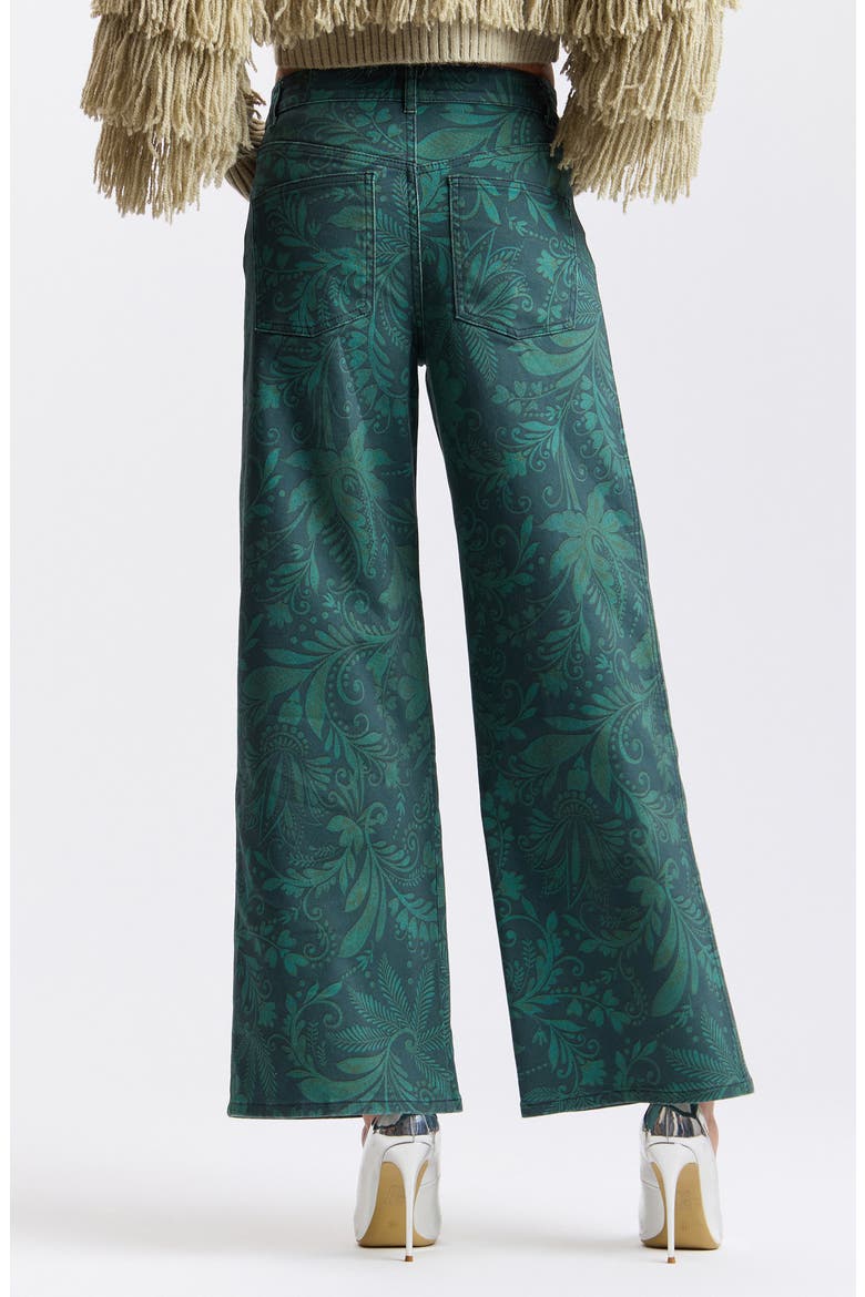 Paisley Print Wide Leg Jeans, Alternate, color, TEAL MIDNIGHT PAISLEY