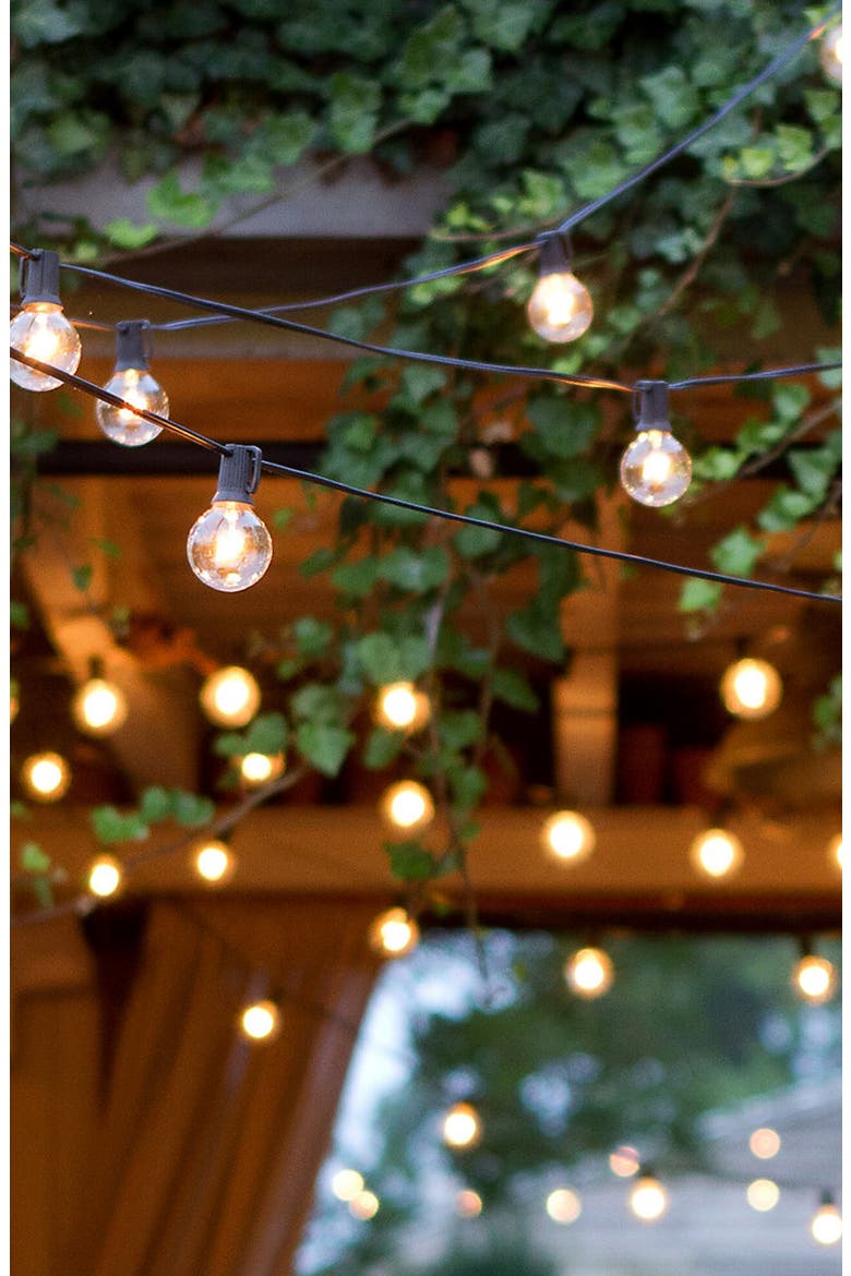 Ambience Globe LED Outdoor String Lights, Alternate, color, BLACK