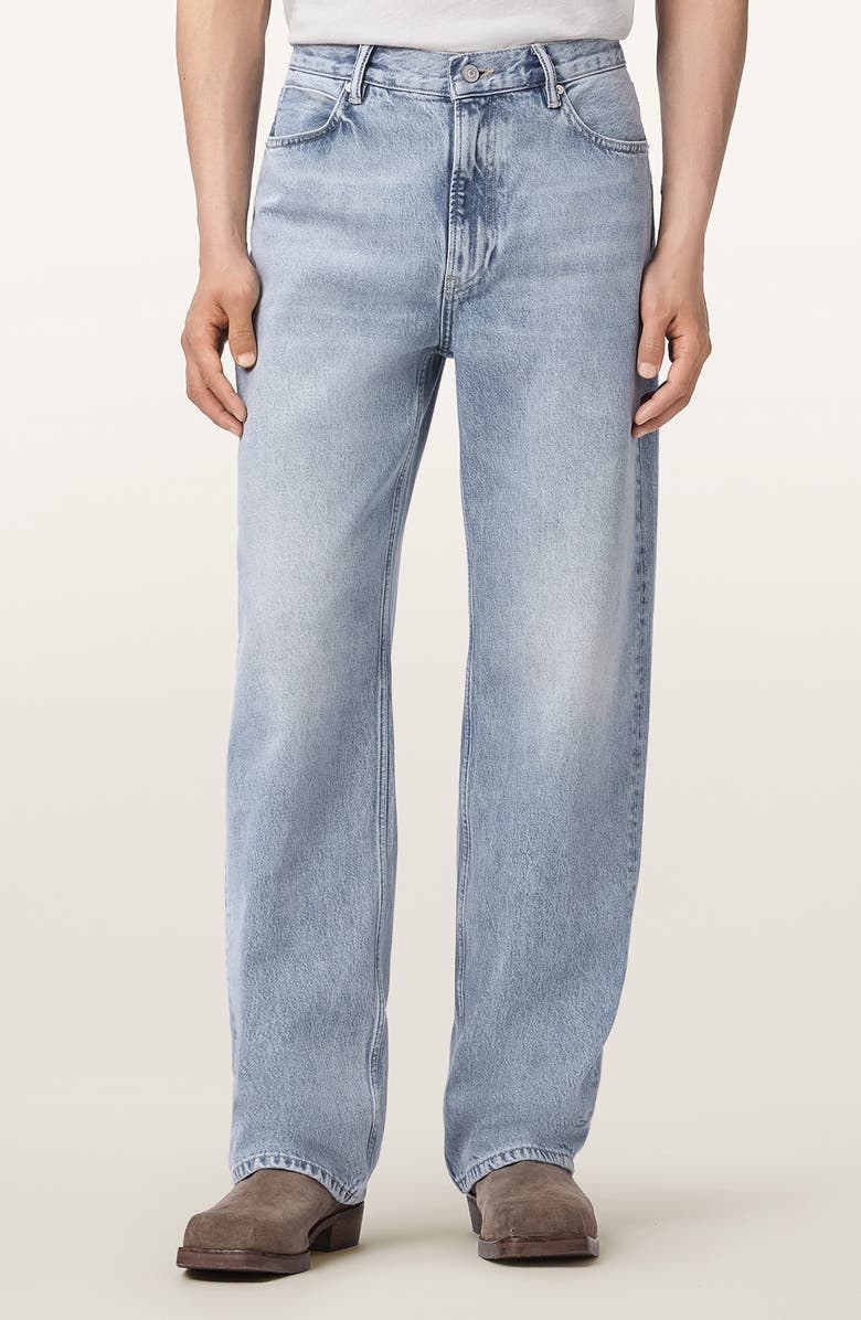 AllSaints Mullen Straight Leg Jeans, Main, color, Light Indigo