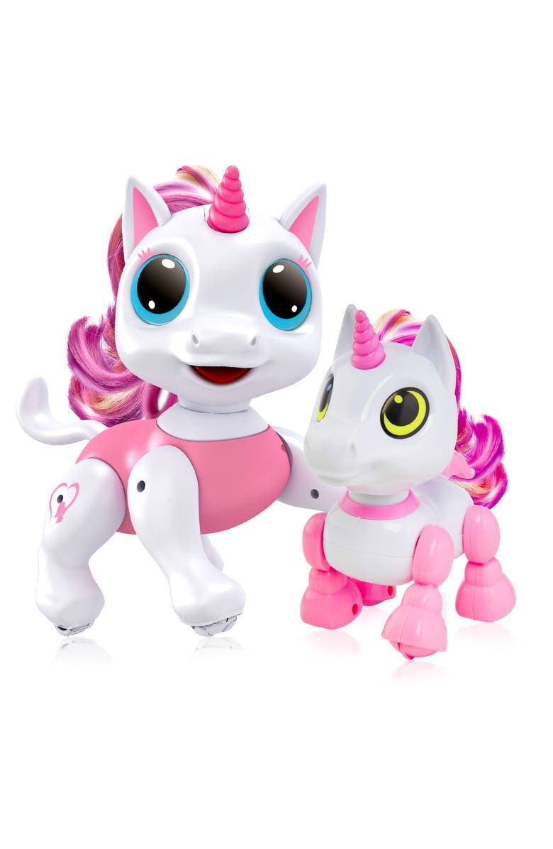 Power Your Fun Robo Pets Unicorn Toys 2pk, Main, color, White, Pink